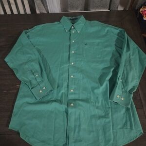 Nautica Men's Teal Casual Button Down Shirt